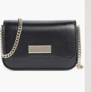 Kate Spade Black Crossbody with Gold Chain